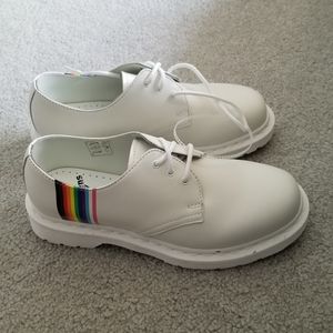Dr Martens 1461 for Pride 3 Eye Shoes White Smooth